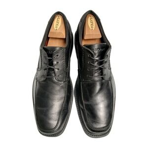 Rockport Oxford Black Leather Businessman Dress Shoes 10.5 #1489